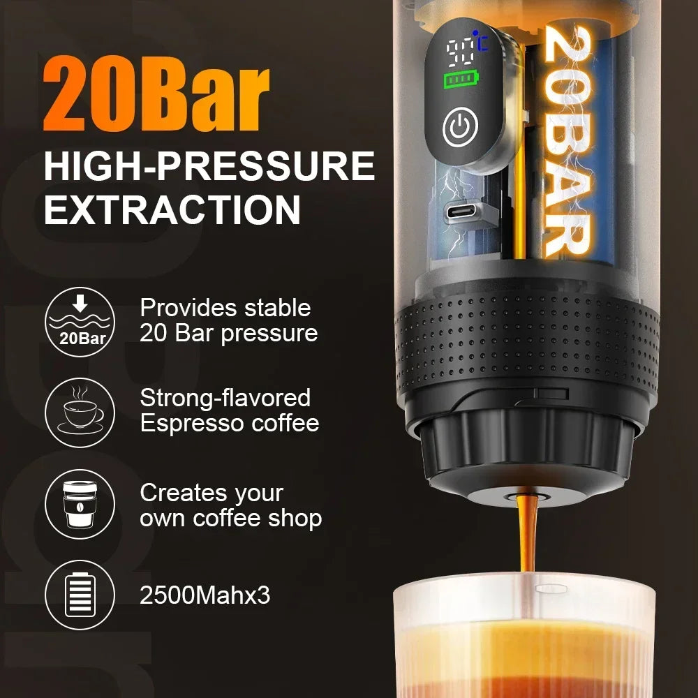 DENOKIN 3-in-1 Portable Espresso Machine