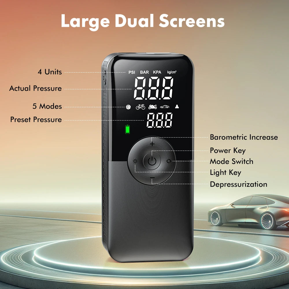 CARSUN Rechargeable Inflator Portable Compressor Digital .