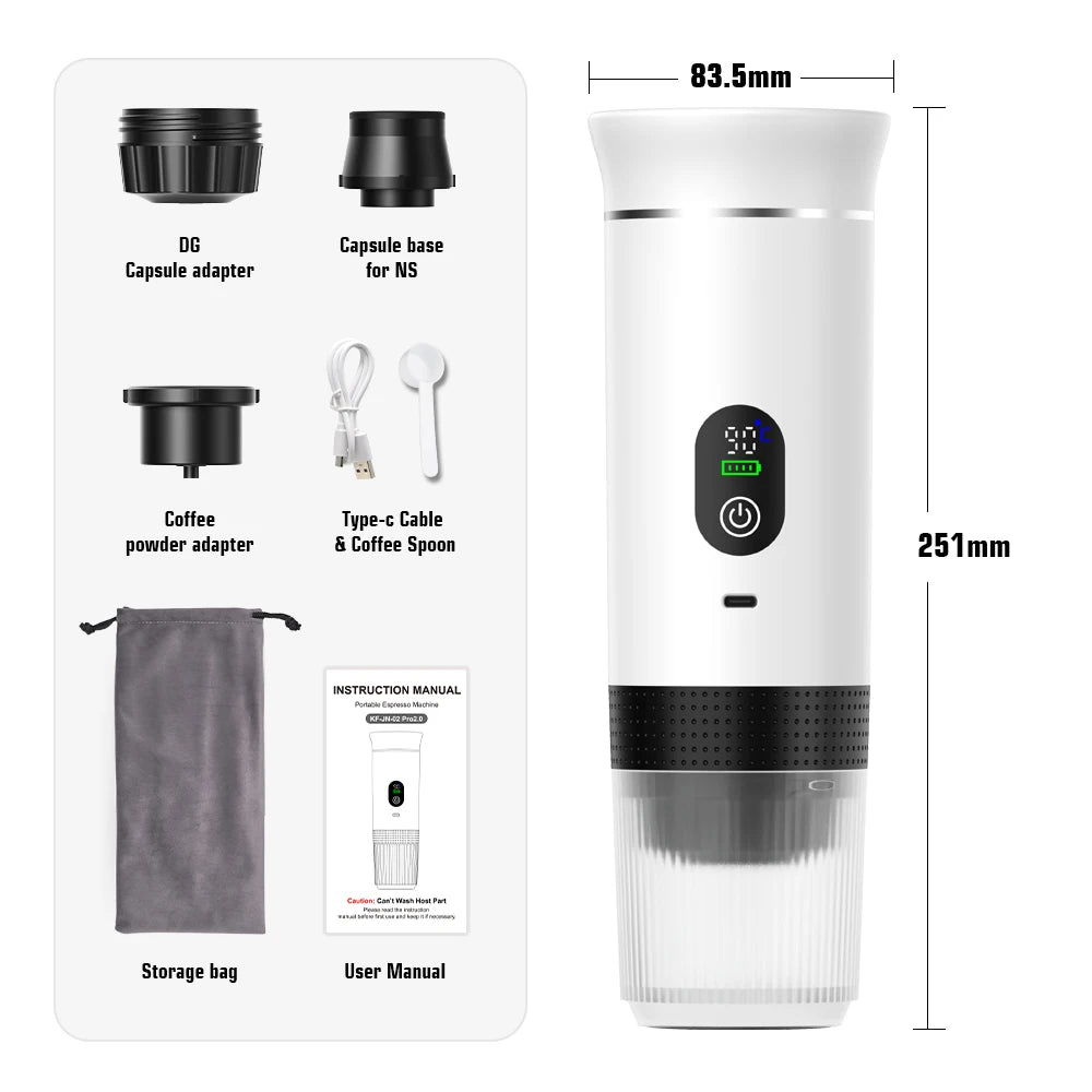 DENOKIN 3-in-1 Portable Espresso Machine