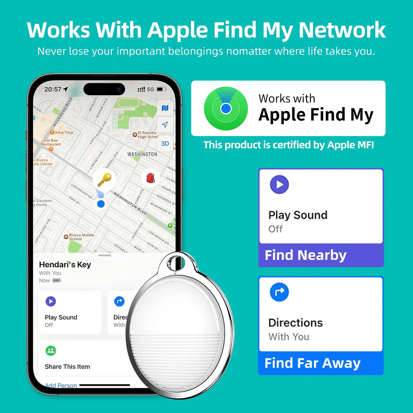 Mini GPS Tracker For Apple iOS System Find My APP Tag Wallet Finder .