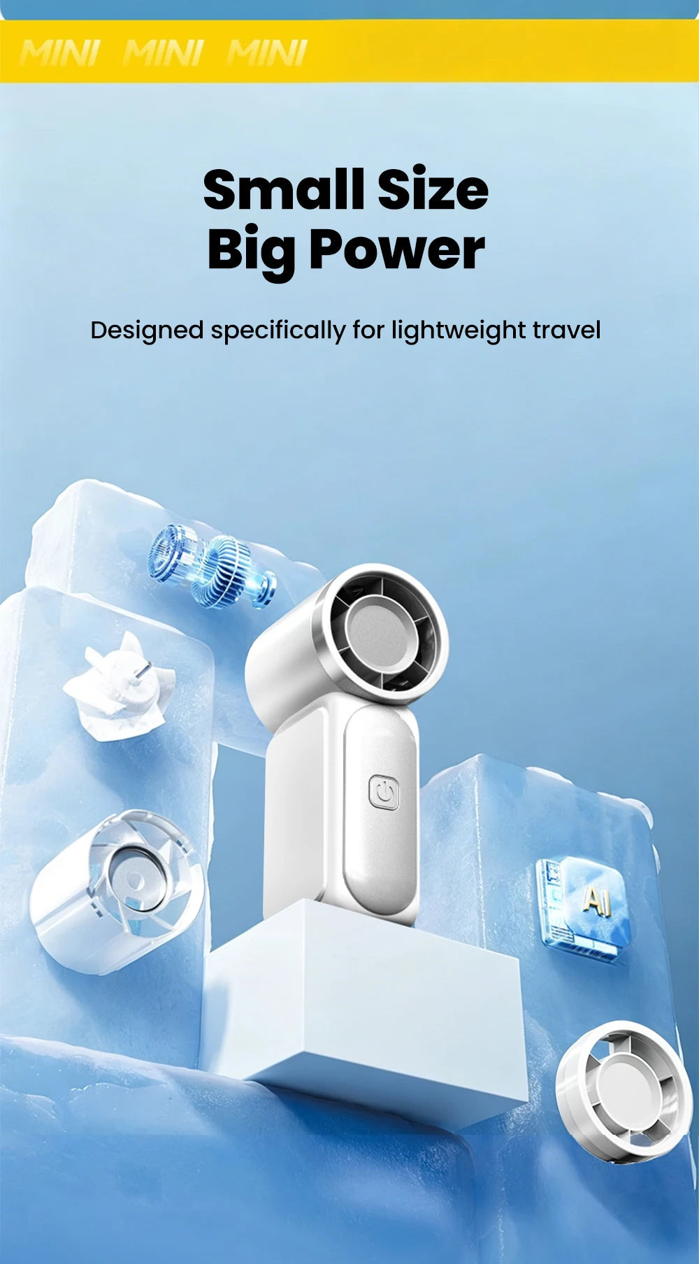 Compact Digital Portable Cooling Mini Fan