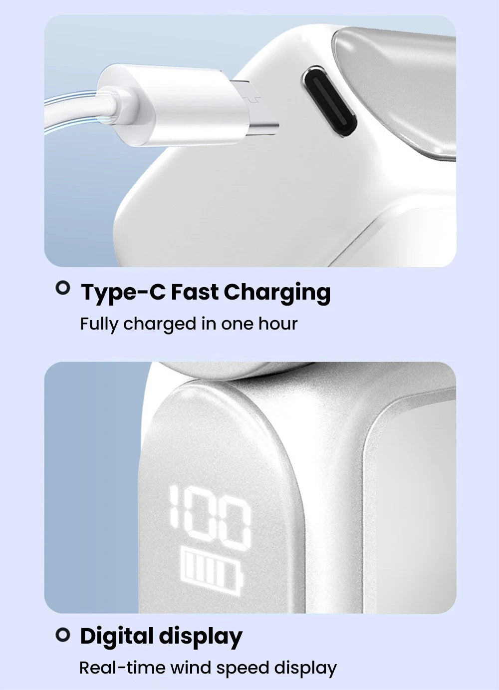 Compact Digital Portable Cooling Mini Fan