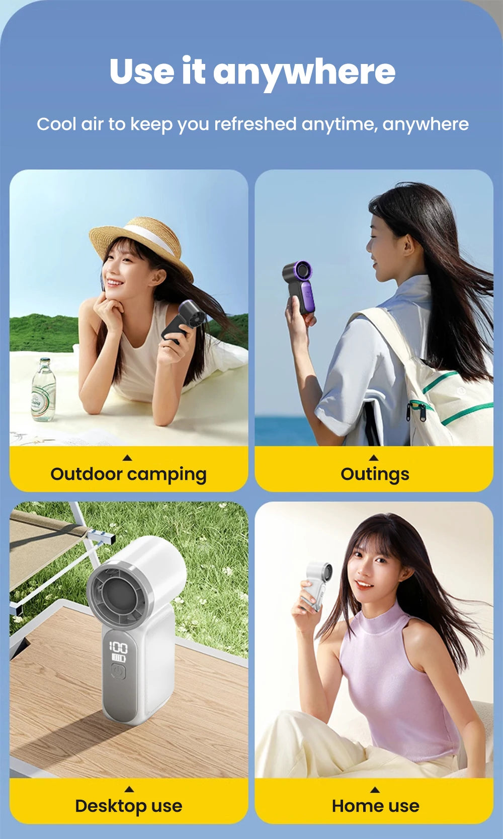 Compact Digital Portable Cooling Mini Fan