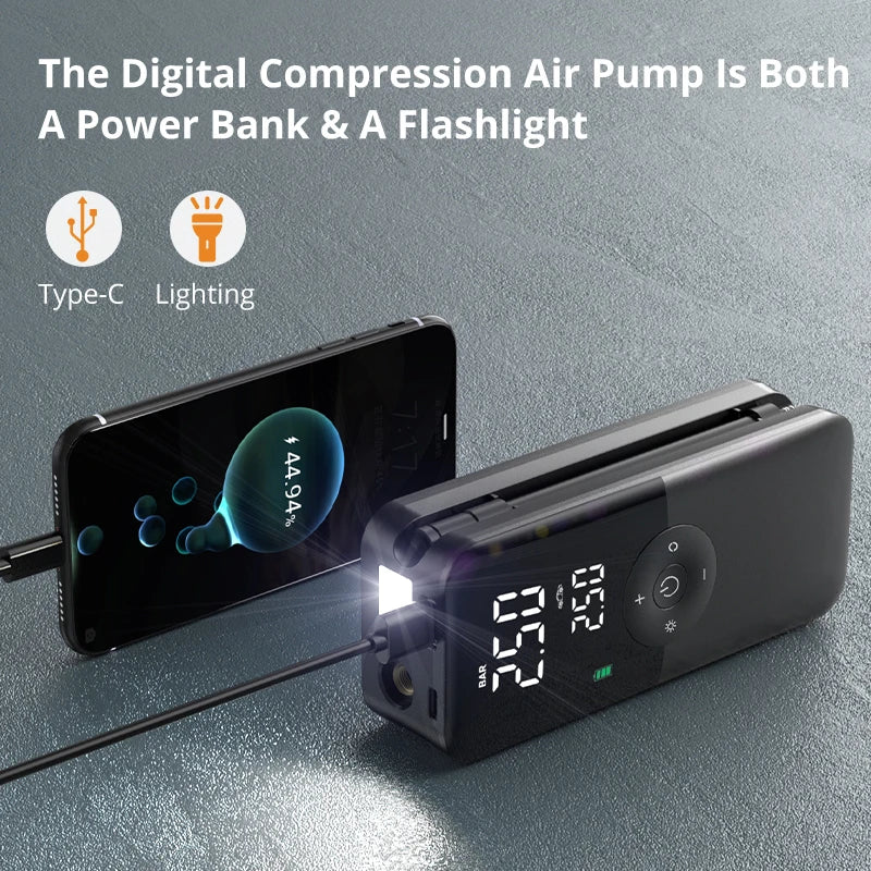 CARSUN Rechargeable Inflator Portable Compressor Digital .