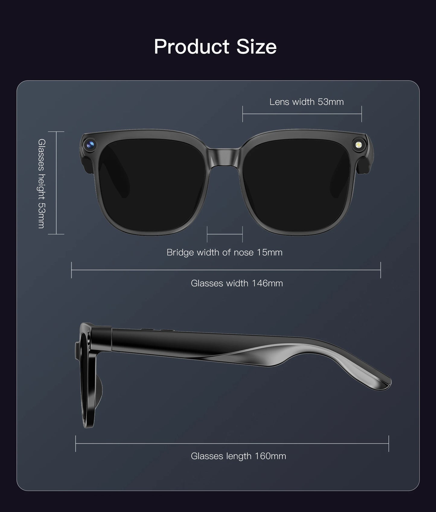 New HD AI Smart Glasses , HD Camera , AI Translation , Sunglasses . Men & Women