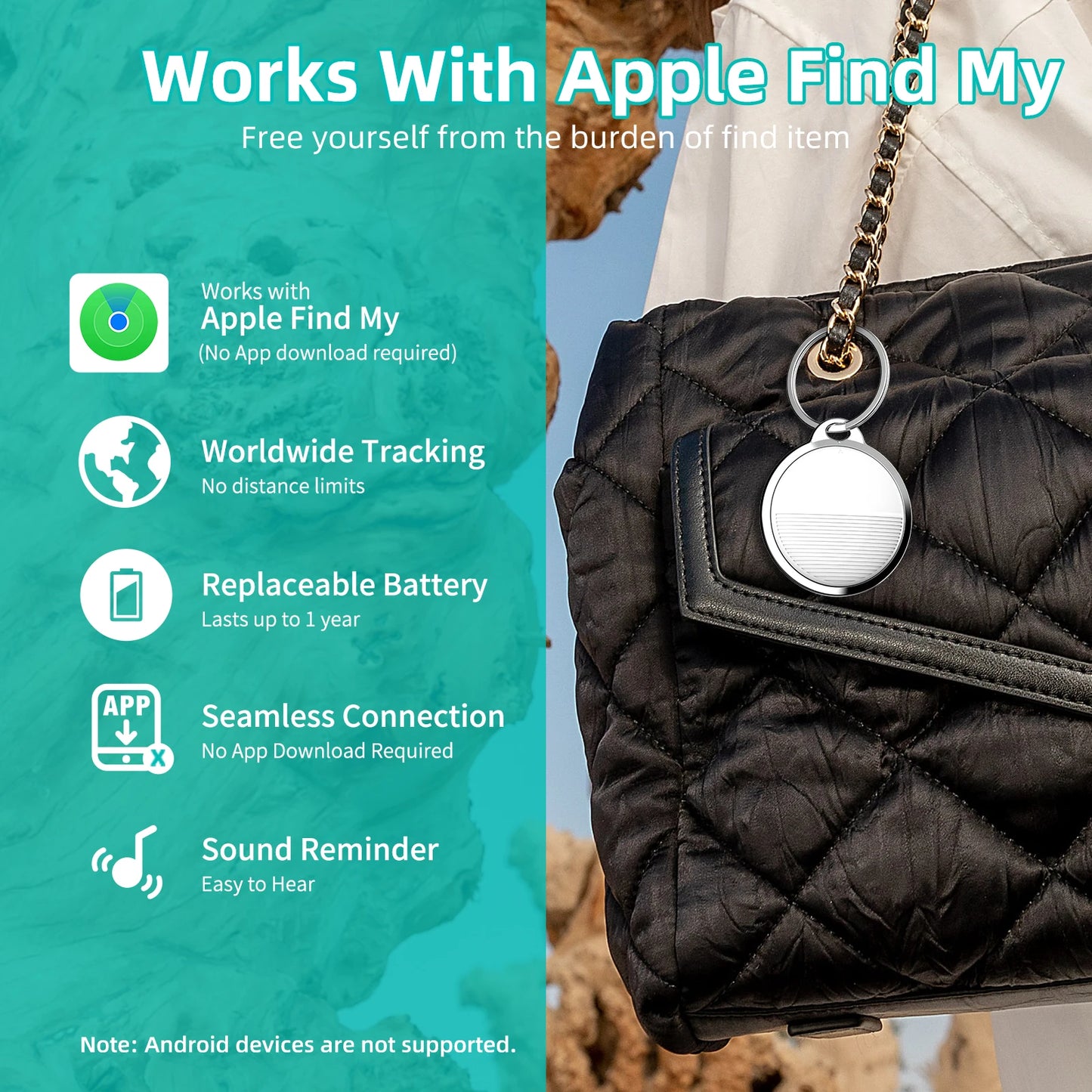 Mini GPS Tracker For Apple iOS System Find My APP Tag Wallet Finder .