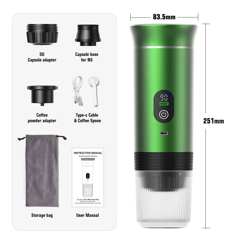 DENOKIN 3-in-1 Portable Espresso Machine