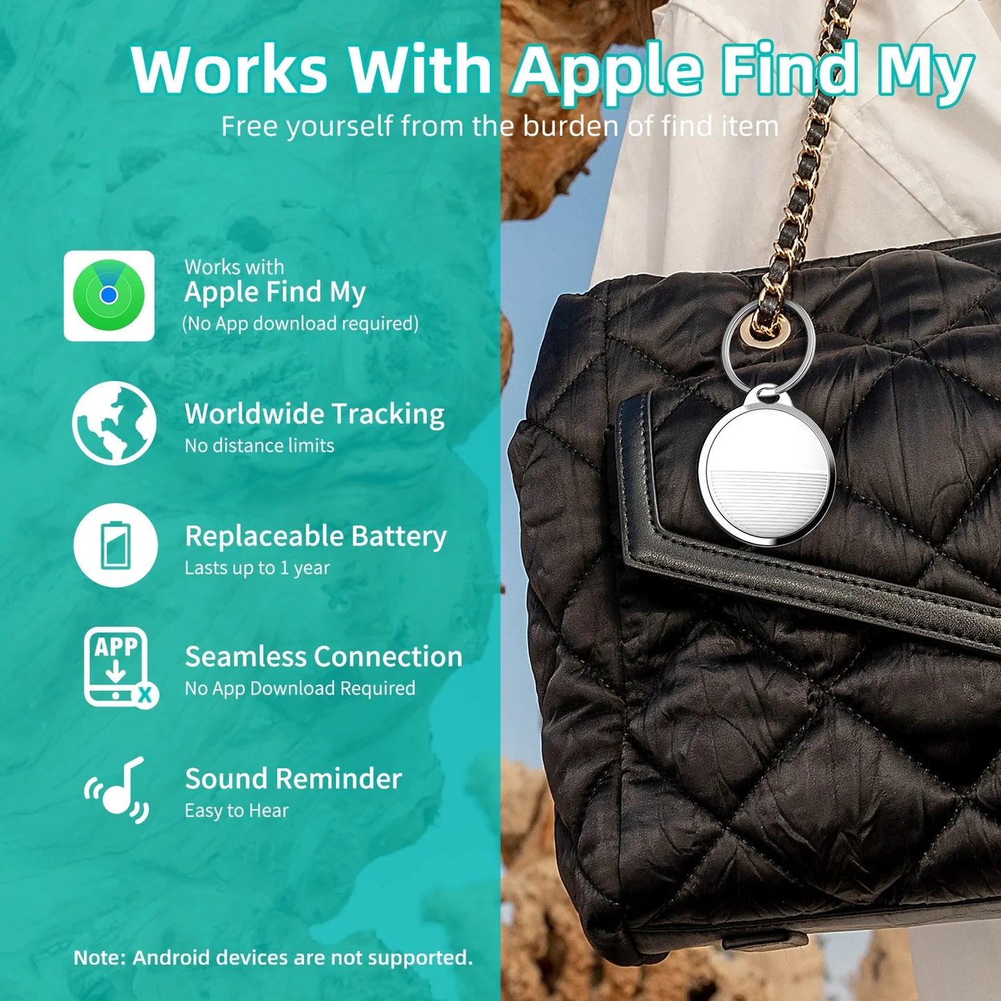 Mini GPS Tracker For Apple iOS System Find My APP Tag Wallet Finder .