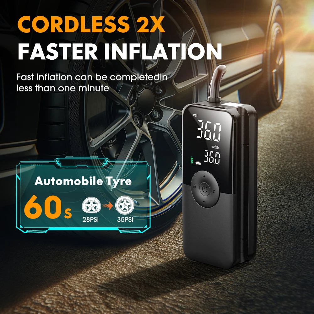 CARSUN Rechargeable Inflator Portable Compressor Digital .
