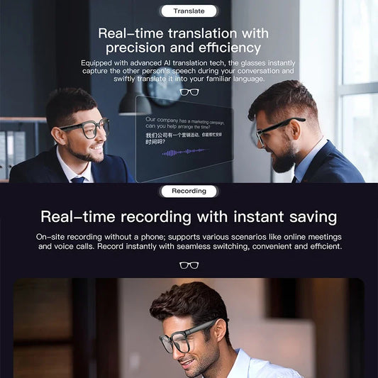 HD AI Camera Smart Glasses . Men & Women