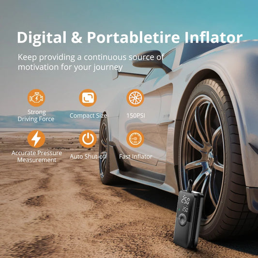 CARSUN Rechargeable Inflator Portable Compressor Digital .