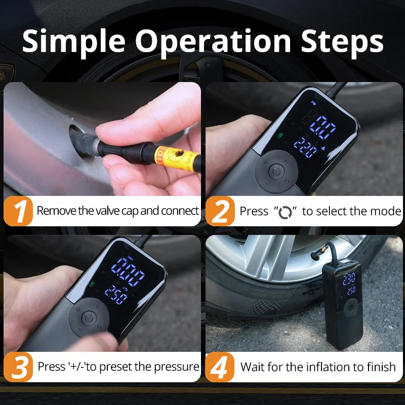 CARSUN Rechargeable Inflator Portable Compressor Digital .